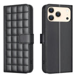 Étui de Téléphone en Cuir Texture Carrée, Pour iPhone 17e / 16e, Pour iPhone 17 Pro Max, Pour iPhone 16 Pro Max, Pour iPhone 16 Pro, Pour iPhone 16 Plus, Pour iPhone 16, Pour iPhone 15 Pro Max, Pour iPhone 15 Pro