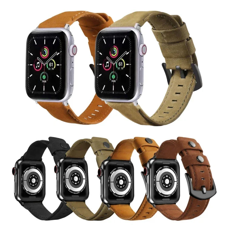 Bracelet de rechange en cuir véritable, pour Apple Watch 5 et 4 40 mm / 3 et 2 et 1 38 mm, pour Apple Watch 5 et 4 44 mm / 3 et 2 et 1 42 mm