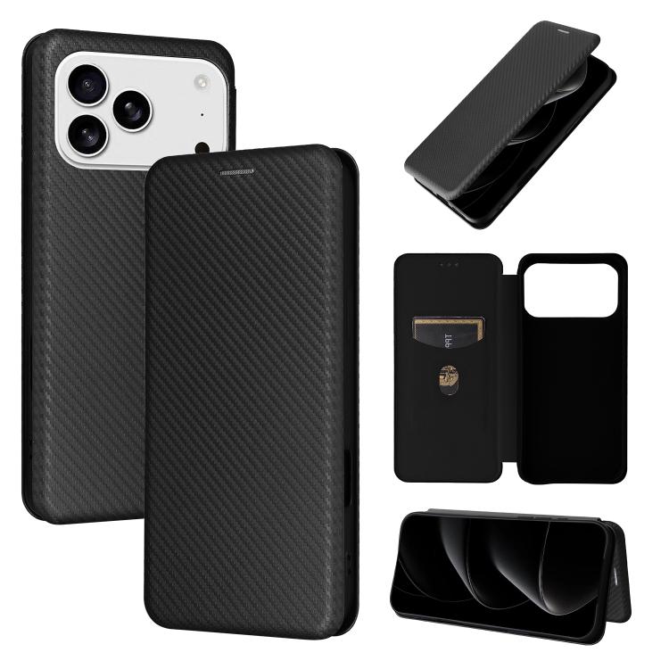 Étui de téléphone en cuir rabattable à texture fibre de carbone, Pour iPhone 17 Pro Max, Pour iPhone 17 Pro, Pour iPhone 17, Pour iPhone Air, Pour iPhone SE 2024, Pour iPhone 16 Pro Max, Pour iPhone 16 Pro, Pour iPhone 16 Plus, Pour iPhone 16