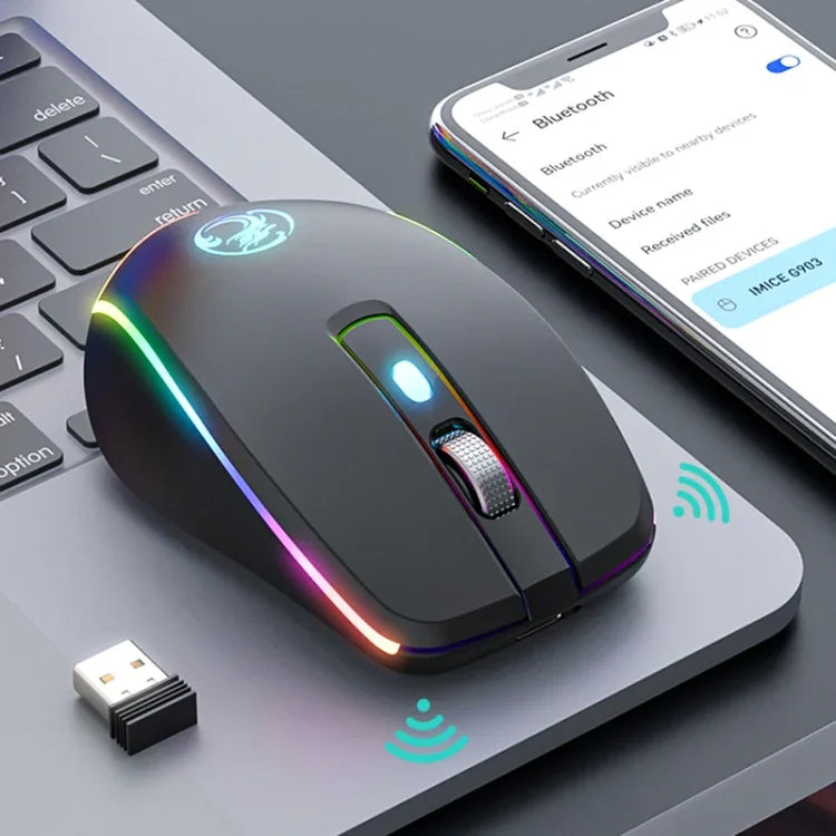 iMICE G903 Bluetooth Double Mode Souris de Jeu Sans Fil Silencieuse 6 Boutons