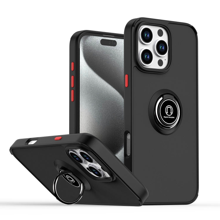 Coque de téléphone Q Shadow 1 Series en TPU + PC avec anneau, Pour iPhone 17e / 16e, Pour iPhone 17 Pro Max, Pour iPhone 17 Pro, Pour iPhone 17, Pour iPhone Air, Pour iPhone 16 Pro Max