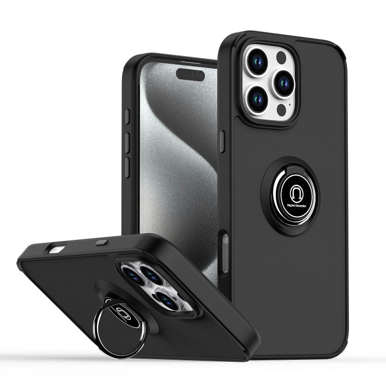 Coque de téléphone Q Shadow 1 Series en TPU + PC avec anneau, Pour iPhone 17e / 16e, Pour iPhone 17 Pro Max, Pour iPhone 17 Pro, Pour iPhone 17, Pour iPhone Air, Pour iPhone 16 Pro Max