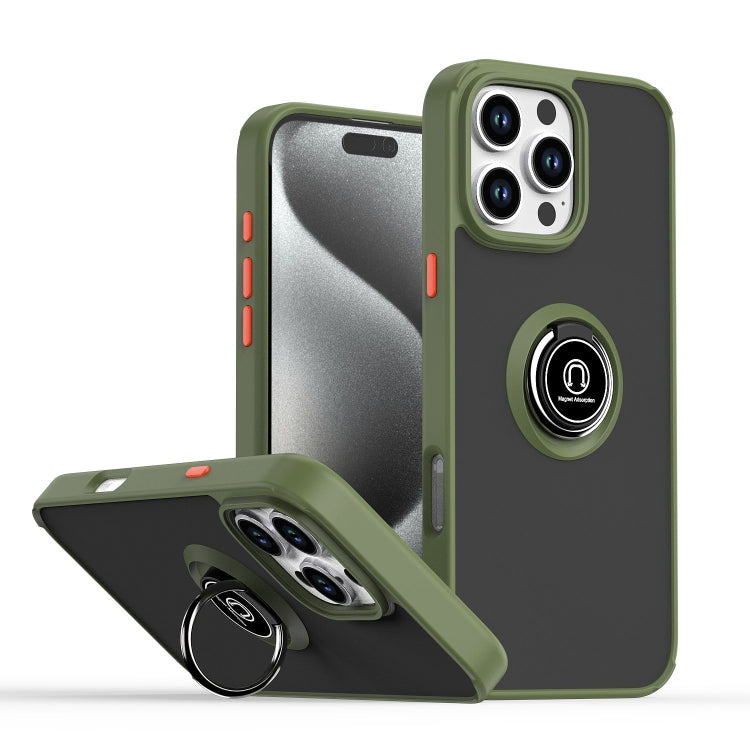 Coque de téléphone Q Shadow 1 Series en TPU + PC avec anneau, Pour iPhone 17e / 16e, Pour iPhone 17 Pro Max, Pour iPhone 17 Pro, Pour iPhone 17, Pour iPhone Air, Pour iPhone 16 Pro Max