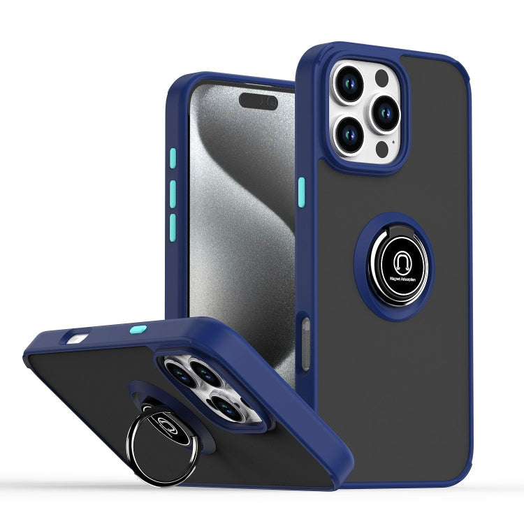 Coque de téléphone Q Shadow 1 Series en TPU + PC avec anneau, Pour iPhone 17e / 16e, Pour iPhone 17 Pro Max, Pour iPhone 17 Pro, Pour iPhone 17, Pour iPhone Air, Pour iPhone 16 Pro Max