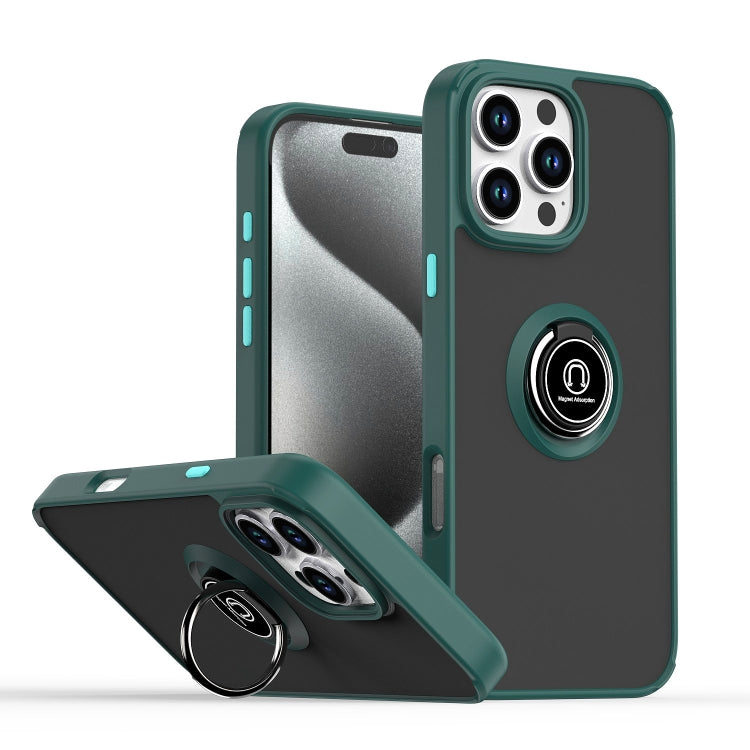 Coque de téléphone Q Shadow 1 Series en TPU + PC avec anneau, Pour iPhone 17e / 16e, Pour iPhone 17 Pro Max, Pour iPhone 17 Pro, Pour iPhone 17, Pour iPhone Air, Pour iPhone 16 Pro Max