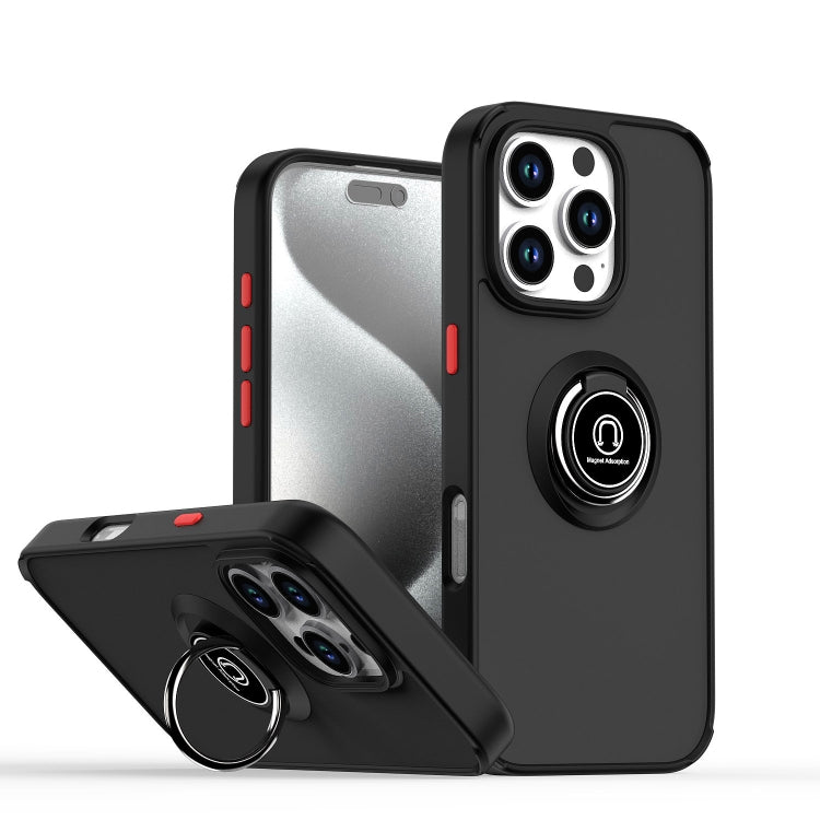 Coque de téléphone Q Shadow série 1 en TPU + PC avec anneau, pour iPhone 16 Pro, pour iPhone 16 Plus, pour iPhone 15 Pro Max, pour iPhone 15 Pro, pour iPhone 15 Plus, pour iPhone 15