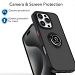 Coque de téléphone Q Shadow série 1 en TPU + PC avec anneau, pour iPhone 16 Pro, pour iPhone 16 Plus, pour iPhone 15 Pro Max, pour iPhone 15 Pro, pour iPhone 15 Plus, pour iPhone 15
