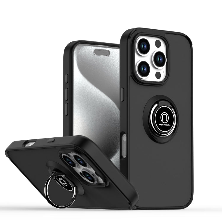 Coque de téléphone Q Shadow série 1 en TPU + PC avec anneau, pour iPhone 16 Pro, pour iPhone 16 Plus, pour iPhone 15 Pro Max, pour iPhone 15 Pro, pour iPhone 15 Plus, pour iPhone 15