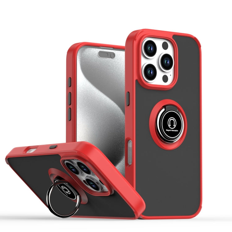 Coque de téléphone Q Shadow série 1 en TPU + PC avec anneau, pour iPhone 16 Pro, pour iPhone 16 Plus, pour iPhone 15 Pro Max, pour iPhone 15 Pro, pour iPhone 15 Plus, pour iPhone 15