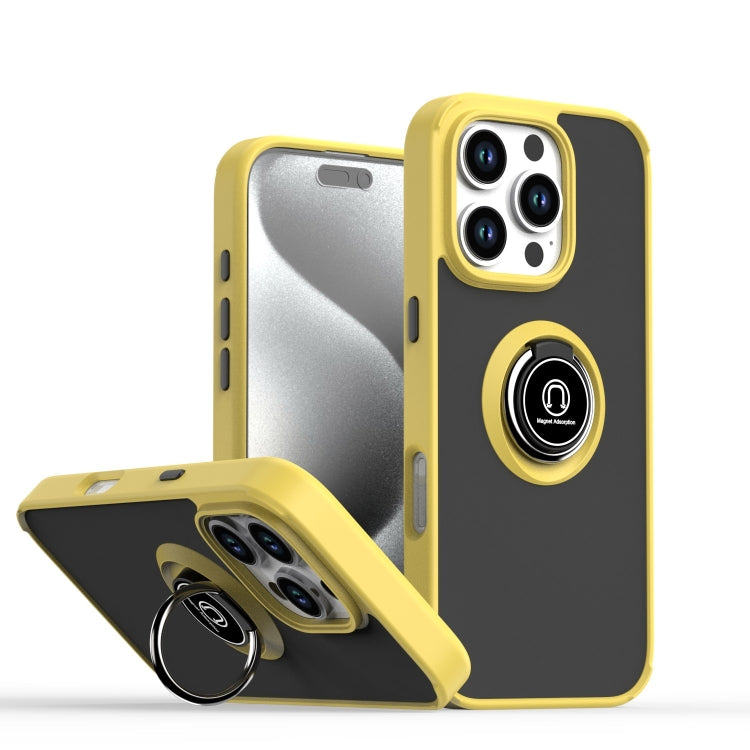 Coque de téléphone Q Shadow série 1 en TPU + PC avec anneau, pour iPhone 16 Pro, pour iPhone 16 Plus, pour iPhone 15 Pro Max, pour iPhone 15 Pro, pour iPhone 15 Plus, pour iPhone 15