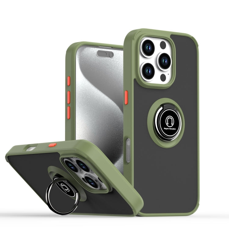 Coque de téléphone Q Shadow série 1 en TPU + PC avec anneau, pour iPhone 16 Pro, pour iPhone 16 Plus, pour iPhone 15 Pro Max, pour iPhone 15 Pro, pour iPhone 15 Plus, pour iPhone 15