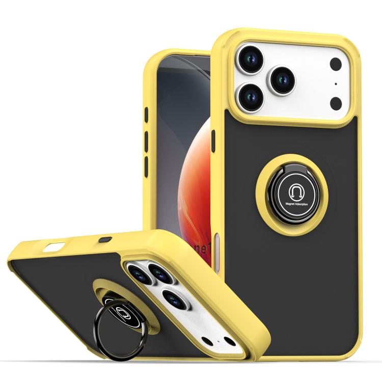 Coque de téléphone Q Shadow 1 Series en TPU + PC avec anneau, Pour iPhone 17e / 16e, Pour iPhone 17 Pro Max, Pour iPhone 17 Pro, Pour iPhone 17, Pour iPhone Air, Pour iPhone 16 Pro Max