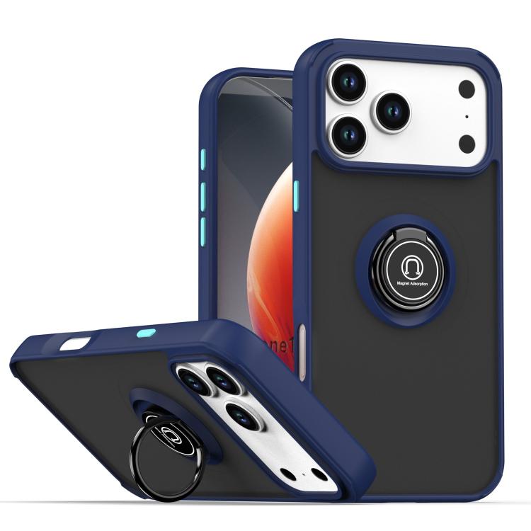 Coque de téléphone Q Shadow 1 Series en TPU + PC avec anneau, Pour iPhone 17e / 16e, Pour iPhone 17 Pro Max, Pour iPhone 17 Pro, Pour iPhone 17, Pour iPhone Air, Pour iPhone 16 Pro Max