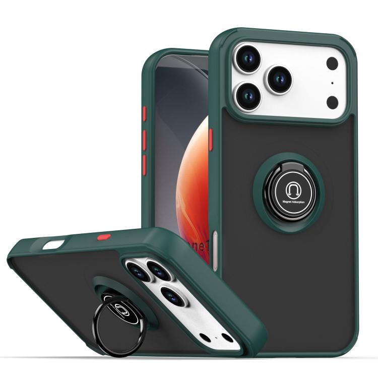 Coque de téléphone Q Shadow 1 Series en TPU + PC avec anneau, Pour iPhone 17e / 16e, Pour iPhone 17 Pro Max, Pour iPhone 17 Pro, Pour iPhone 17, Pour iPhone Air, Pour iPhone 16 Pro Max