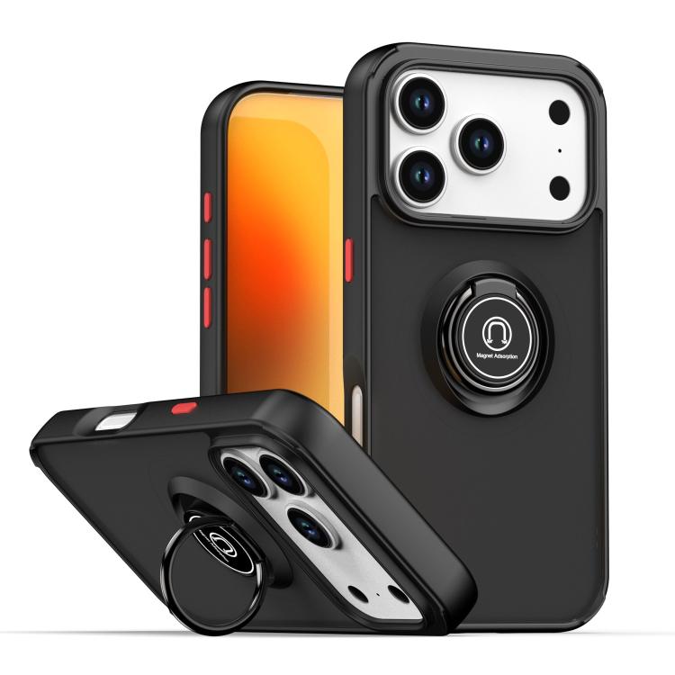 Coque de téléphone Q Shadow 1 Series en TPU + PC avec anneau, Pour iPhone 17e / 16e, Pour iPhone 17 Pro Max, Pour iPhone 17 Pro, Pour iPhone 17, Pour iPhone Air, Pour iPhone 16 Pro Max