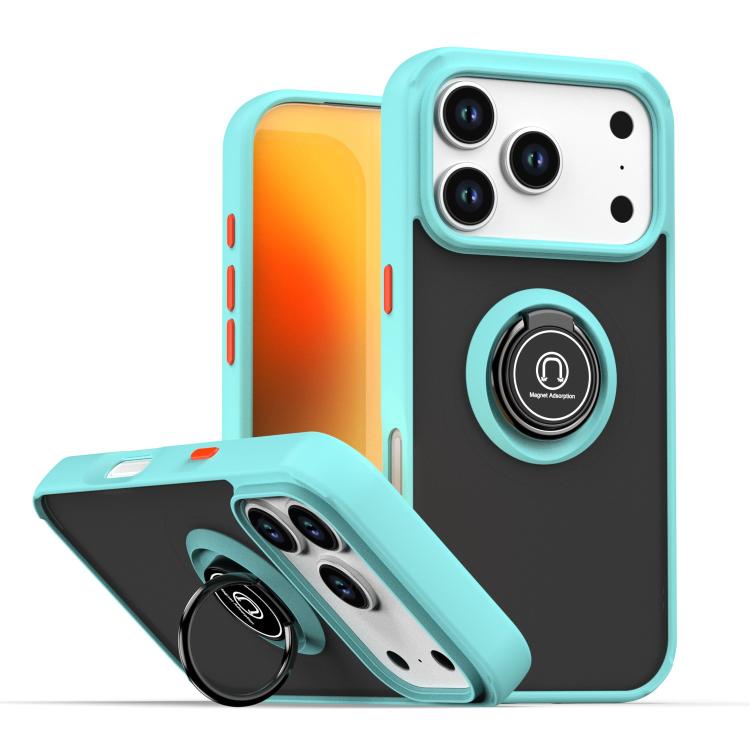 Coque de téléphone Q Shadow 1 Series en TPU + PC avec anneau, Pour iPhone 17e / 16e, Pour iPhone 17 Pro Max, Pour iPhone 17 Pro, Pour iPhone 17, Pour iPhone Air, Pour iPhone 16 Pro Max