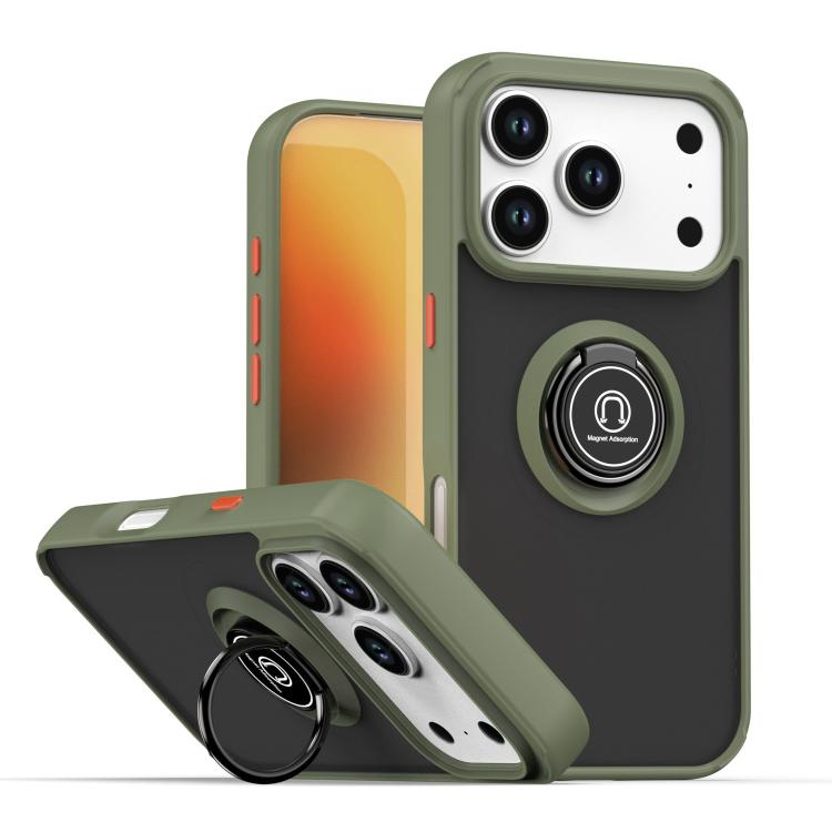 Coque de téléphone Q Shadow 1 Series en TPU + PC avec anneau, Pour iPhone 17e / 16e, Pour iPhone 17 Pro Max, Pour iPhone 17 Pro, Pour iPhone 17, Pour iPhone Air, Pour iPhone 16 Pro Max