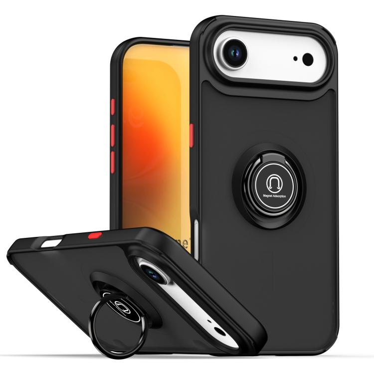 Coque de téléphone Q Shadow 1 Series en TPU + PC avec anneau, Pour iPhone 17e / 16e, Pour iPhone 17 Pro Max, Pour iPhone 17 Pro, Pour iPhone 17, Pour iPhone Air, Pour iPhone 16 Pro Max