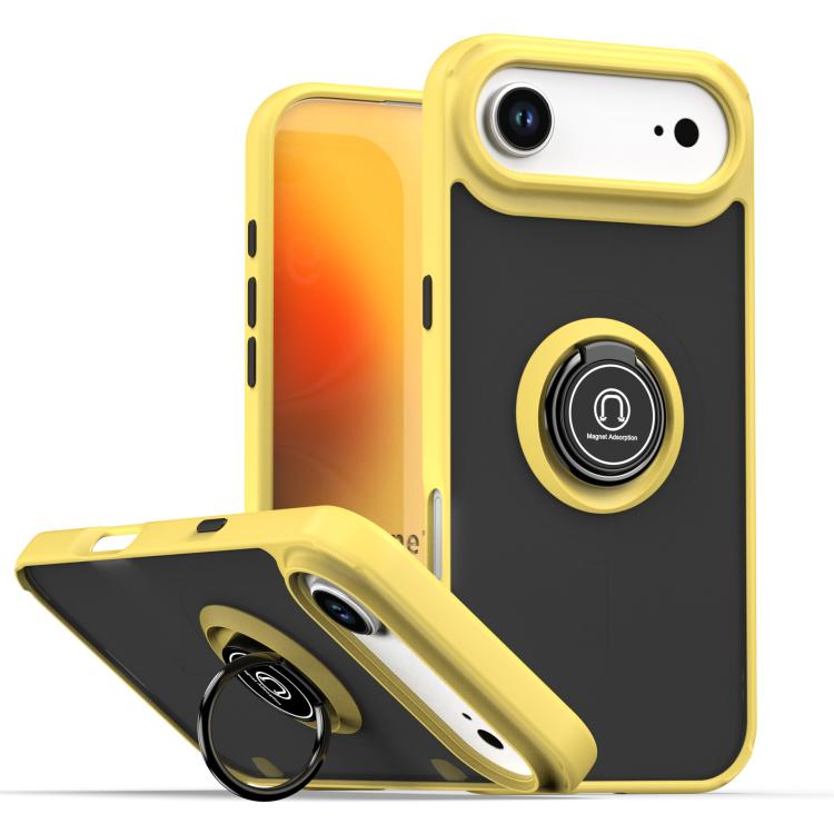 Coque de téléphone Q Shadow 1 Series en TPU + PC avec anneau, Pour iPhone 17e / 16e, Pour iPhone 17 Pro Max, Pour iPhone 17 Pro, Pour iPhone 17, Pour iPhone Air, Pour iPhone 16 Pro Max
