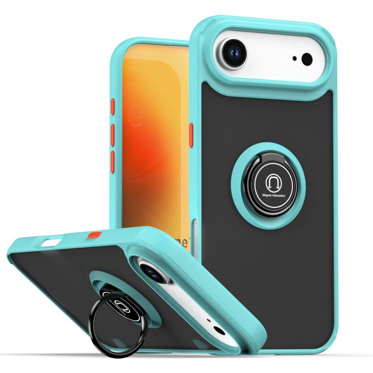 Coque de téléphone Q Shadow 1 Series en TPU + PC avec anneau, Pour iPhone 17e / 16e, Pour iPhone 17 Pro Max, Pour iPhone 17 Pro, Pour iPhone 17, Pour iPhone Air, Pour iPhone 16 Pro Max