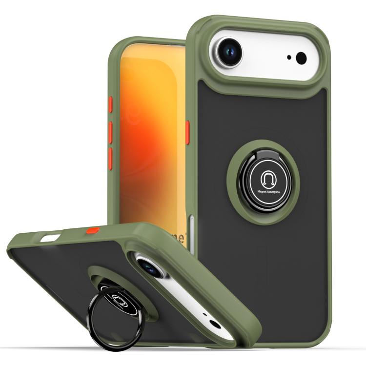 Coque de téléphone Q Shadow 1 Series en TPU + PC avec anneau, Pour iPhone 17e / 16e, Pour iPhone 17 Pro Max, Pour iPhone 17 Pro, Pour iPhone 17, Pour iPhone Air, Pour iPhone 16 Pro Max