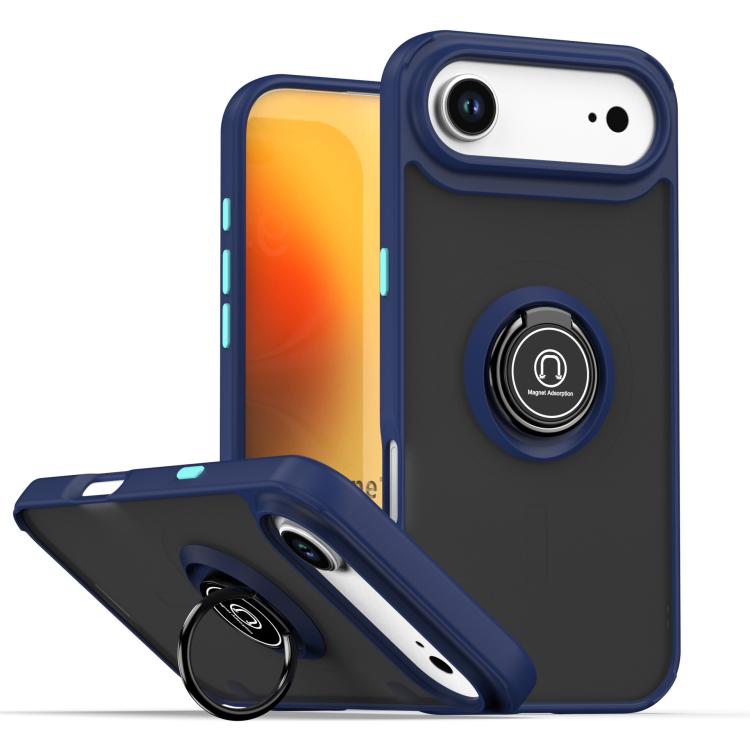 Coque de téléphone Q Shadow 1 Series en TPU + PC avec anneau, Pour iPhone 17e / 16e, Pour iPhone 17 Pro Max, Pour iPhone 17 Pro, Pour iPhone 17, Pour iPhone Air, Pour iPhone 16 Pro Max