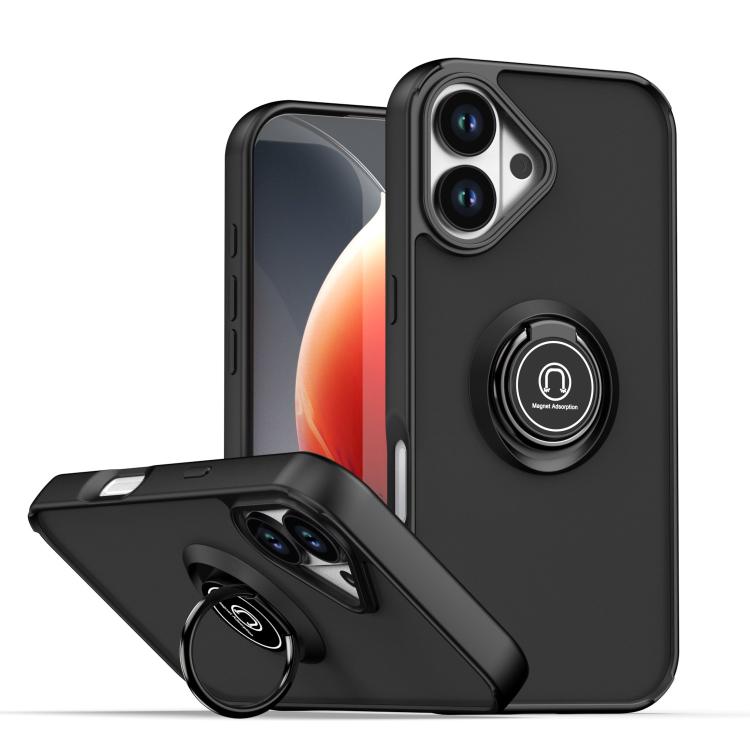 Coque de téléphone Q Shadow 1 Series en TPU + PC avec anneau, Pour iPhone 17e / 16e, Pour iPhone 17 Pro Max, Pour iPhone 17 Pro, Pour iPhone 17, Pour iPhone Air, Pour iPhone 16 Pro Max