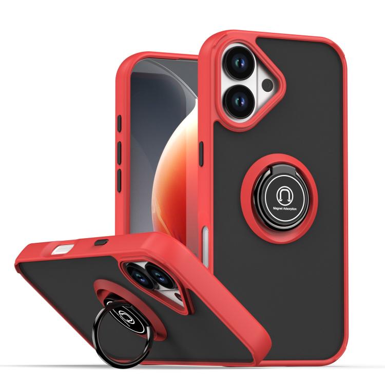 Coque de téléphone Q Shadow 1 Series en TPU + PC avec anneau, Pour iPhone 17e / 16e, Pour iPhone 17 Pro Max, Pour iPhone 17 Pro, Pour iPhone 17, Pour iPhone Air, Pour iPhone 16 Pro Max