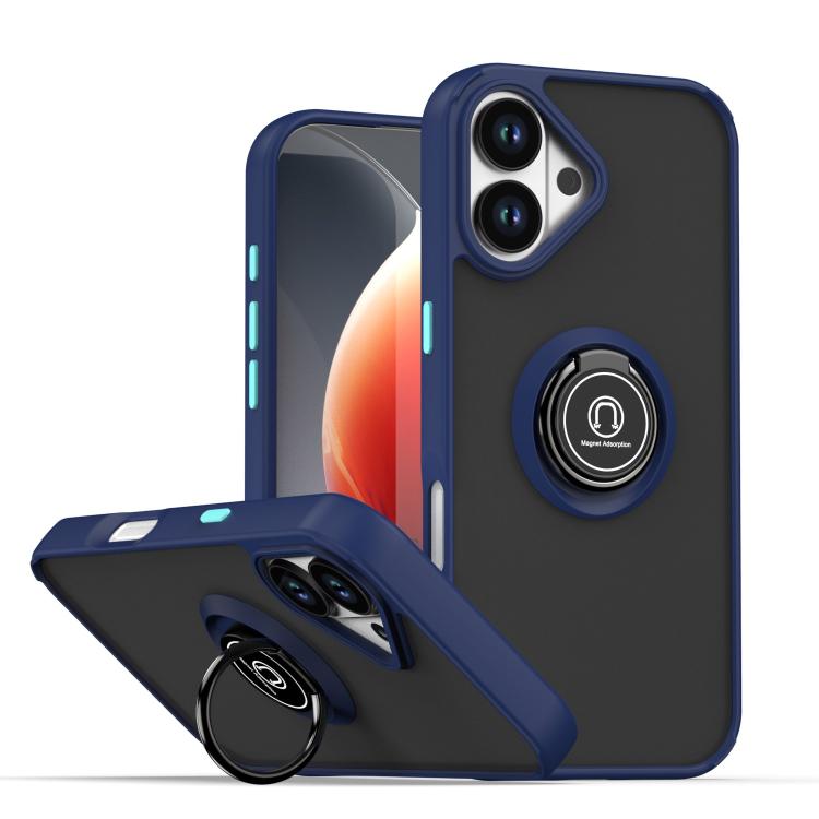 Coque de téléphone Q Shadow 1 Series en TPU + PC avec anneau, Pour iPhone 17e / 16e, Pour iPhone 17 Pro Max, Pour iPhone 17 Pro, Pour iPhone 17, Pour iPhone Air, Pour iPhone 16 Pro Max