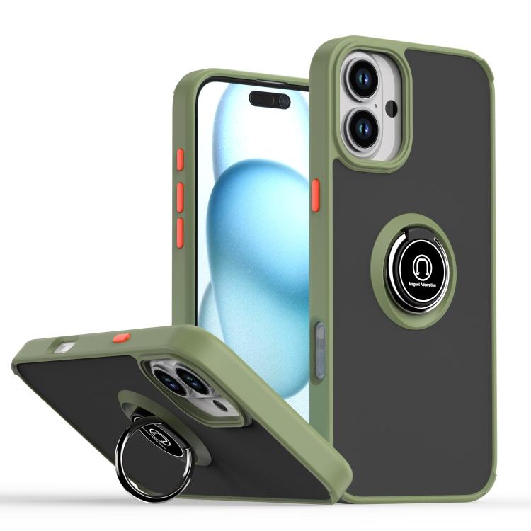 Coque de téléphone Q Shadow série 1 en TPU + PC avec anneau, pour iPhone 16 Pro, pour iPhone 16 Plus, pour iPhone 15 Pro Max, pour iPhone 15 Pro, pour iPhone 15 Plus, pour iPhone 15