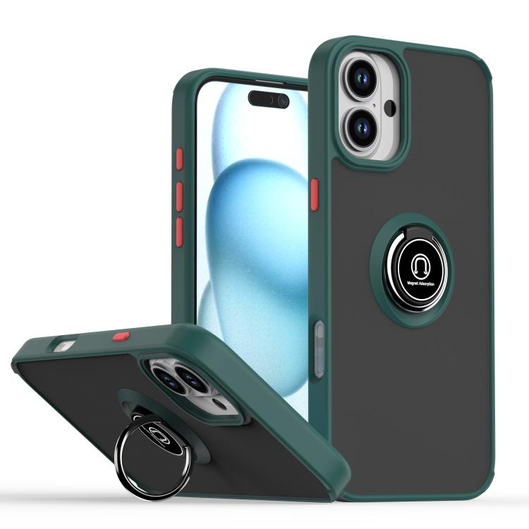 Coque de téléphone Q Shadow série 1 en TPU + PC avec anneau, pour iPhone 16 Pro, pour iPhone 16 Plus, pour iPhone 15 Pro Max, pour iPhone 15 Pro, pour iPhone 15 Plus, pour iPhone 15