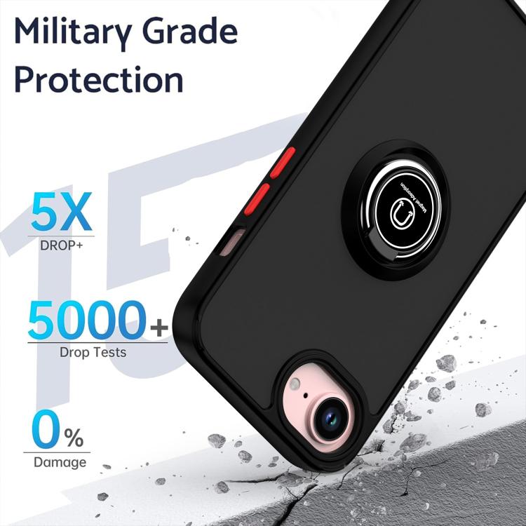 Coque de téléphone Q Shadow 1 Series en TPU + PC avec anneau, Pour iPhone 17e / 16e, Pour iPhone 17 Pro Max, Pour iPhone 17 Pro, Pour iPhone 17, Pour iPhone Air, Pour iPhone 16 Pro Max