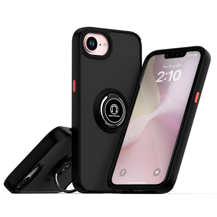 Coque de téléphone Q Shadow 1 Series en TPU + PC avec anneau, Pour iPhone 17e / 16e, Pour iPhone 17 Pro Max, Pour iPhone 17 Pro, Pour iPhone 17, Pour iPhone Air, Pour iPhone 16 Pro Max