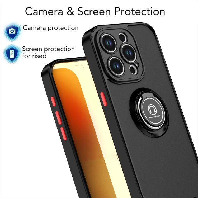 Coque de téléphone Q Shadow série 1 en TPU + PC avec anneau, pour iPhone 16 Pro, pour iPhone 16 Plus, pour iPhone 15 Pro Max, pour iPhone 15 Pro, pour iPhone 15 Plus, pour iPhone 15