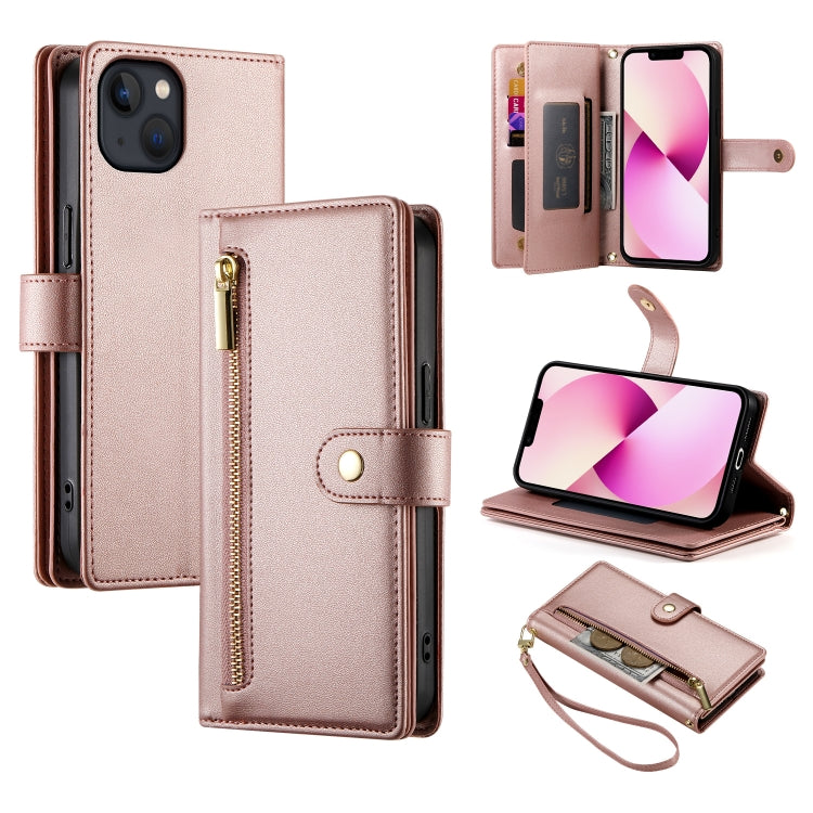 Étui de téléphone en cuir avec fermeture éclair et neuf fentes pour cartes, pour iPhone 14 Pro Max, pour iPhone 13 Pro Max, pour iPhone 13 Pro, pour iPhone 13, pour iPhone 13 mini, pour iPhone 12 / 12 Pro, pour iPhone 12 Pro Max, pour iPhone 12 mini