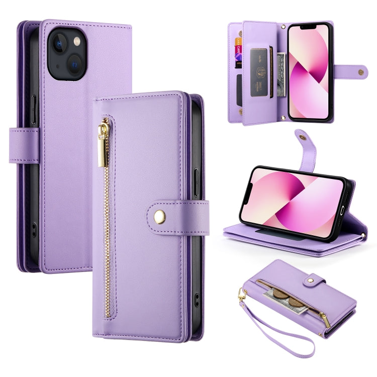 Étui de téléphone en cuir avec fermeture éclair et neuf fentes pour cartes, pour iPhone 14 Pro Max, pour iPhone 13 Pro Max, pour iPhone 13 Pro, pour iPhone 13, pour iPhone 13 mini, pour iPhone 12 / 12 Pro, pour iPhone 12 Pro Max, pour iPhone 12 mini