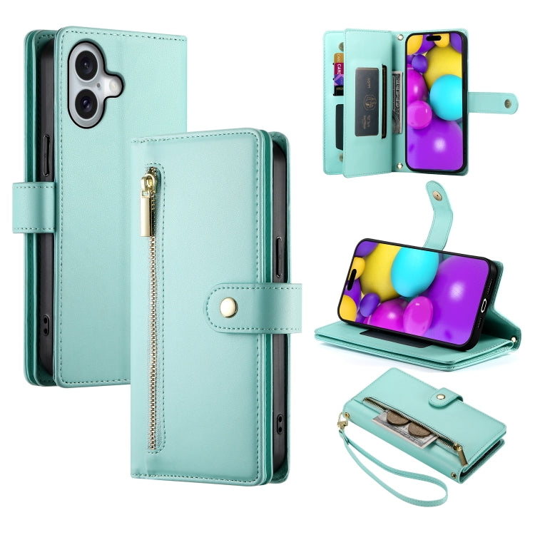 Étui de téléphone en cuir avec porte-cartes et fermeture éclair à neuf emplacements, pour iPhone 17 Pro Max, pour iPhone 17 Pro, pour iPhone 17, pour iPhone Air, pour iPhone 16e, pour iPhone 16 Pro Max, pour iPhone 16 Pro, pour iPhone 16 Plus