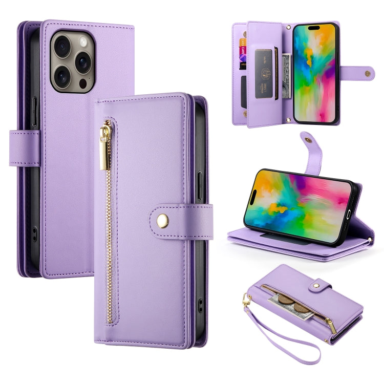 Étui de téléphone en cuir avec porte-cartes et fermeture éclair à neuf emplacements, pour iPhone 17 Pro Max, pour iPhone 17 Pro, pour iPhone 17, pour iPhone Air, pour iPhone 16e, pour iPhone 16 Pro Max, pour iPhone 16 Pro, pour iPhone 16 Plus