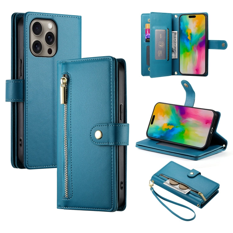 Étui de téléphone en cuir avec porte-cartes et fermeture éclair à neuf emplacements, pour iPhone 17 Pro Max, pour iPhone 17 Pro, pour iPhone 17, pour iPhone Air, pour iPhone 16e, pour iPhone 16 Pro Max, pour iPhone 16 Pro, pour iPhone 16 Plus