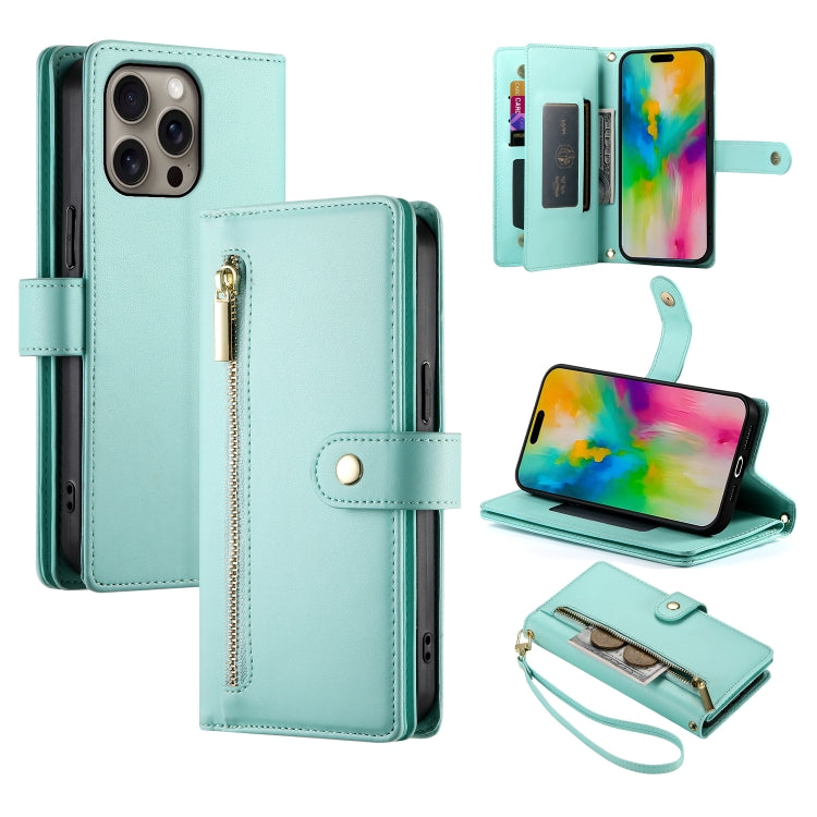 Étui de téléphone en cuir avec porte-cartes et fermeture éclair à neuf emplacements, pour iPhone 17 Pro Max, pour iPhone 17 Pro, pour iPhone 17, pour iPhone Air, pour iPhone 16e, pour iPhone 16 Pro Max, pour iPhone 16 Pro, pour iPhone 16 Plus