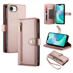 Étui de téléphone en cuir avec porte-cartes et fermeture éclair à neuf emplacements, pour iPhone 17 Pro Max, pour iPhone 17 Pro, pour iPhone 17, pour iPhone Air, pour iPhone 16e, pour iPhone 16 Pro Max, pour iPhone 16 Pro, pour iPhone 16 Plus