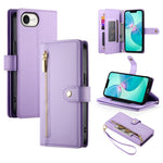 Étui de téléphone en cuir avec porte-cartes et fermeture éclair à neuf emplacements, pour iPhone 17 Pro Max, pour iPhone 17 Pro, pour iPhone 17, pour iPhone Air, pour iPhone 16e, pour iPhone 16 Pro Max, pour iPhone 16 Pro, pour iPhone 16 Plus