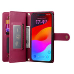Étui de téléphone en cuir avec porte-cartes et fermeture éclair à neuf emplacements, pour iPhone 17 Pro Max, pour iPhone 17 Pro, pour iPhone 17, pour iPhone Air, pour iPhone 16e, pour iPhone 16 Pro Max, pour iPhone 16 Pro, pour iPhone 16 Plus