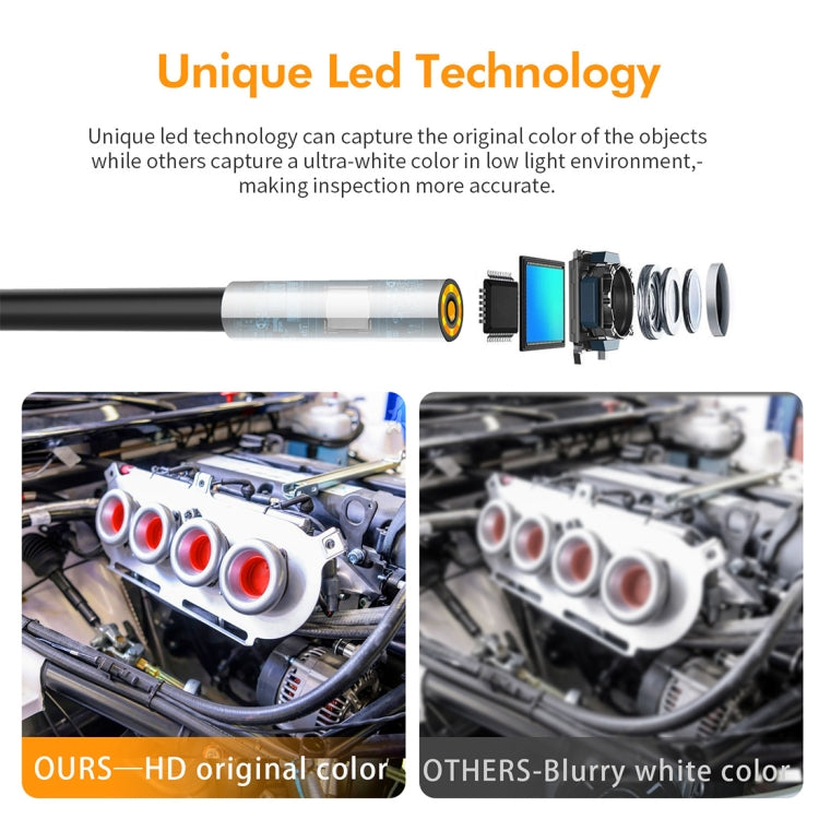 Caméra d'inspection endoscope industriel numérique étanche HD 3 en 1 inskam107 3,9mm, câble rigide 1m, câble rigide 3,5m, câble rigide 5m