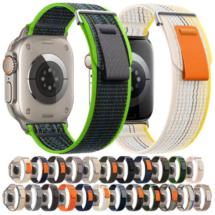 Bracelet de montre en nylon à double boucle, pour Apple Watch SE 40 mm et Apple Watch SE 44 mm