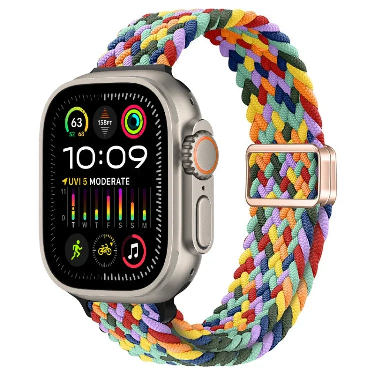 Bracelet de montre fin en nylon tressé avec boucle magnétique, pour Apple Watch Ultra 2 49 mm et Apple Watch Series 9 45 mm