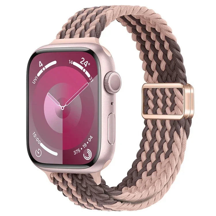 Slim Magnetic Buckle Nylon Braided Watch Band, For Apple Watch Ultra 2 49mm, For Apple Watch Series 9 45mm