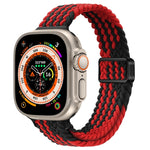 Bracelet de montre en nylon tressé à boucle magnétique fine, pour Apple Watch Series 9 41mm, pour Apple Watch Ultra 49mm
