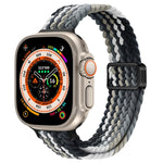 Bracelet de montre en nylon tressé à boucle magnétique fine, pour Apple Watch Series 9 41mm, pour Apple Watch Ultra 49mm