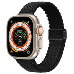 Bracelet de montre en nylon tressé à boucle magnétique fine, pour Apple Watch Series 9 41mm, pour Apple Watch Ultra 49mm